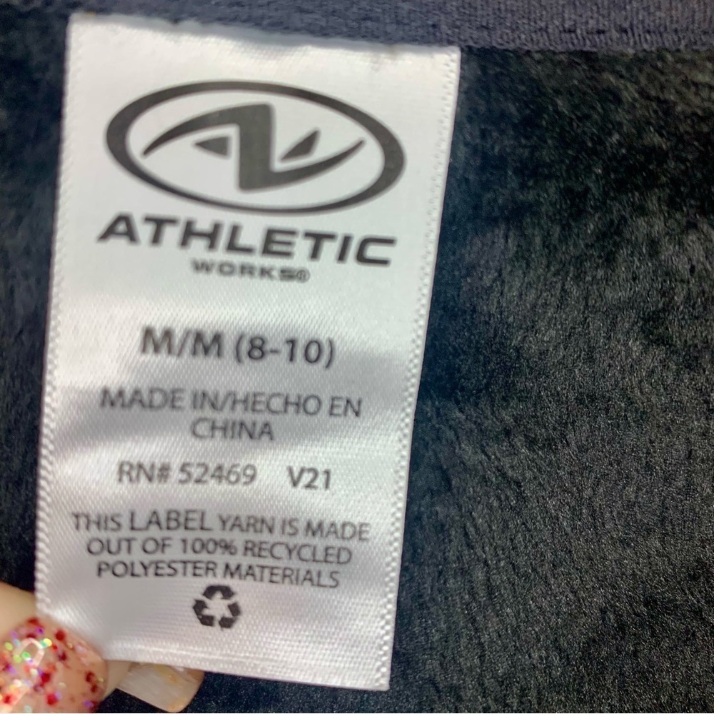 NWT Velour Hoodie Sweatshirt Medium 8/10 Black Super Soft w/ Thumbholes 1/4 Zip - Picture 16 of 16